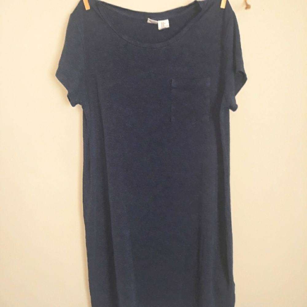 Blue knit T-shirt dress